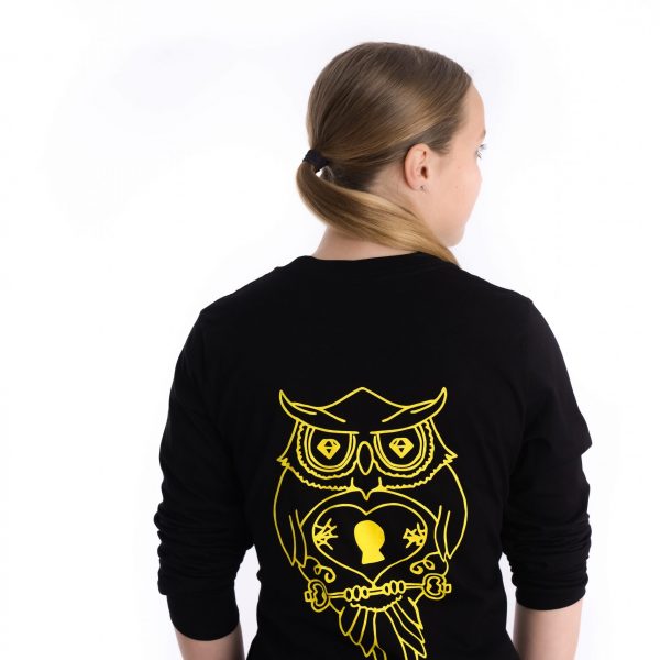 Adults Long Sleeve T-Shirt - Black & Yellow - Image 2